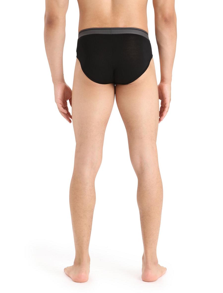 Men's Icebreaker Merino Anatomica Briefs Underwear Black | CA 1648YXFU